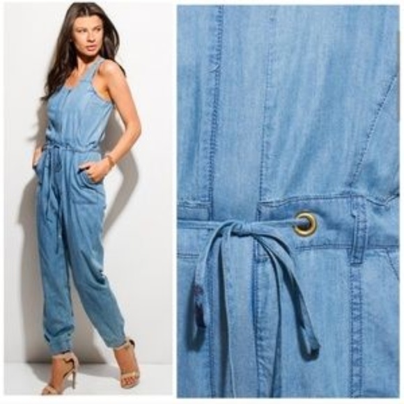 Stay Cool In This Lightweight Chambray Jumpsuit - Picture 2 of 4